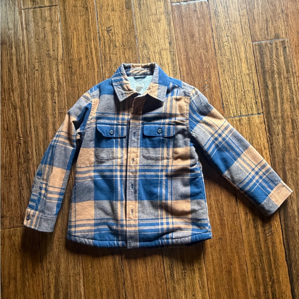 Crewcuts Blue and Tan Plaid Kids Jacket